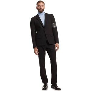 Mr Turk McLaren Blazer Black Jacket Suit Floral Size 42 M179406 Statement Bold